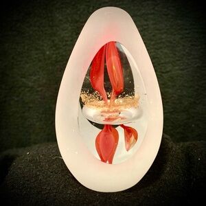 🔥Svaja Art Glass Paperweight – Fire Lampwork Frosted Cut Glass Ring🔥